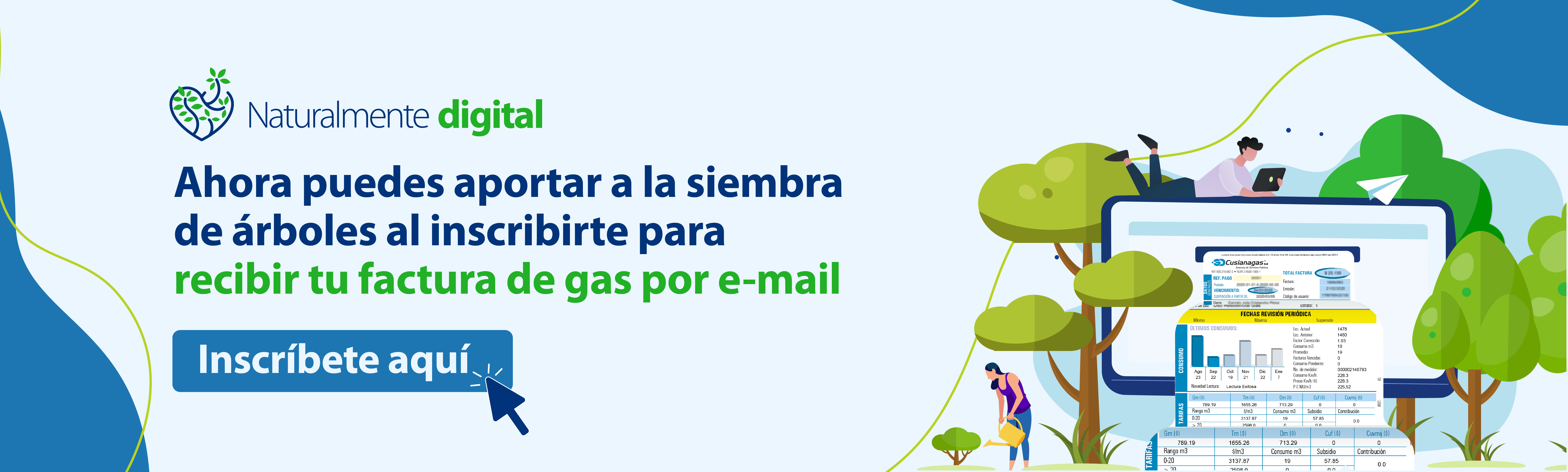 Recibe tu factura de gas por correo electrónico 
