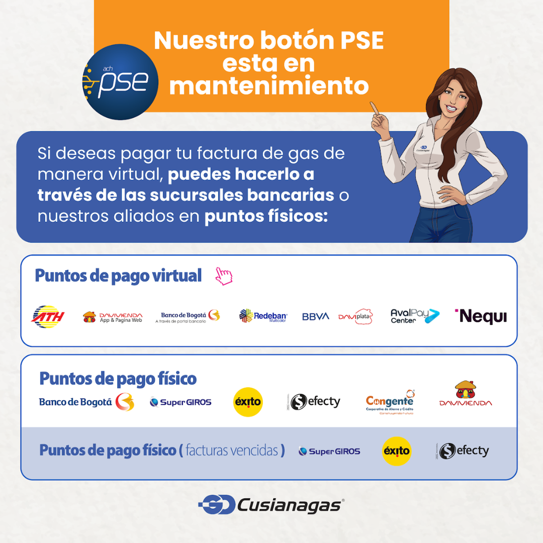 Te invitamos a pagar tu factura por los diferentes canales